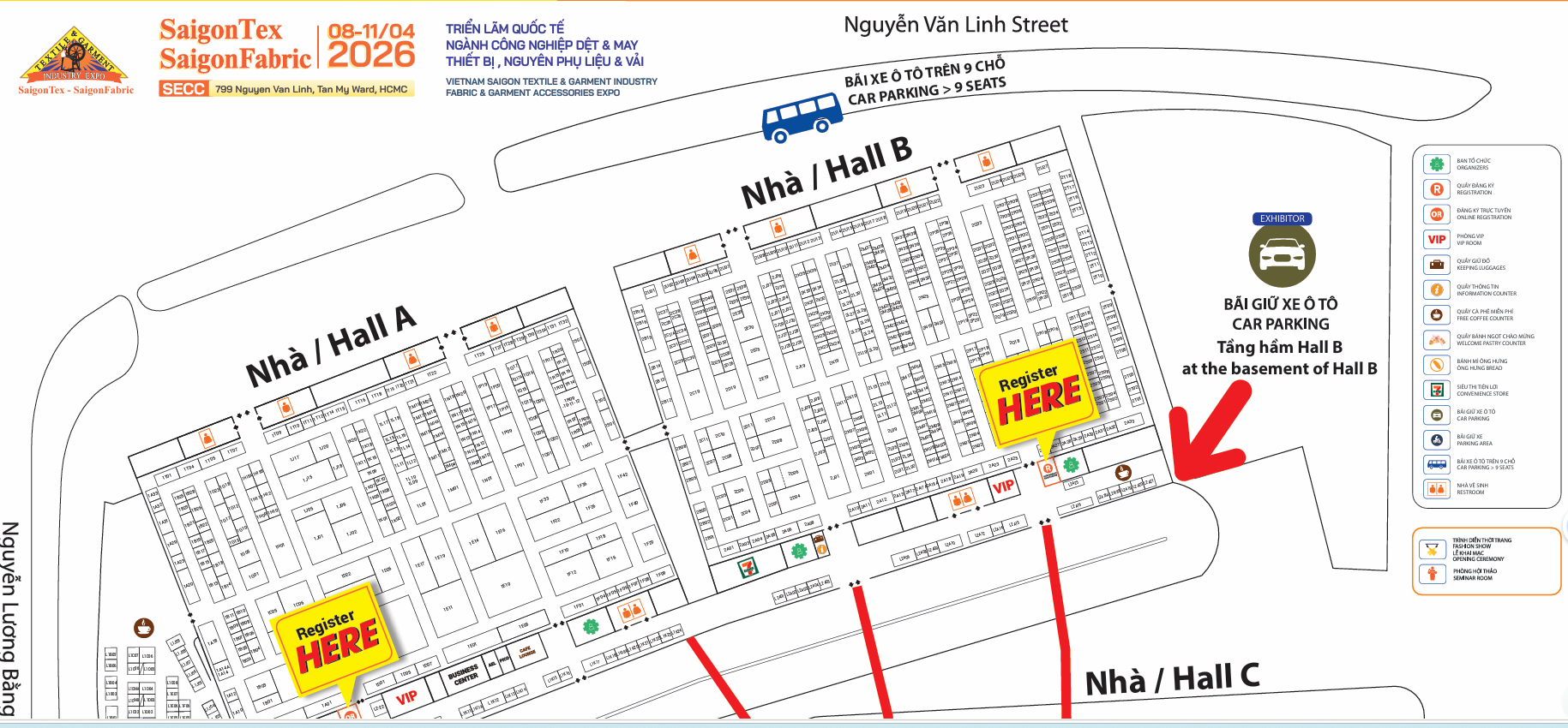 越南胡志明纺织工业展览会Saigon Tex平面图